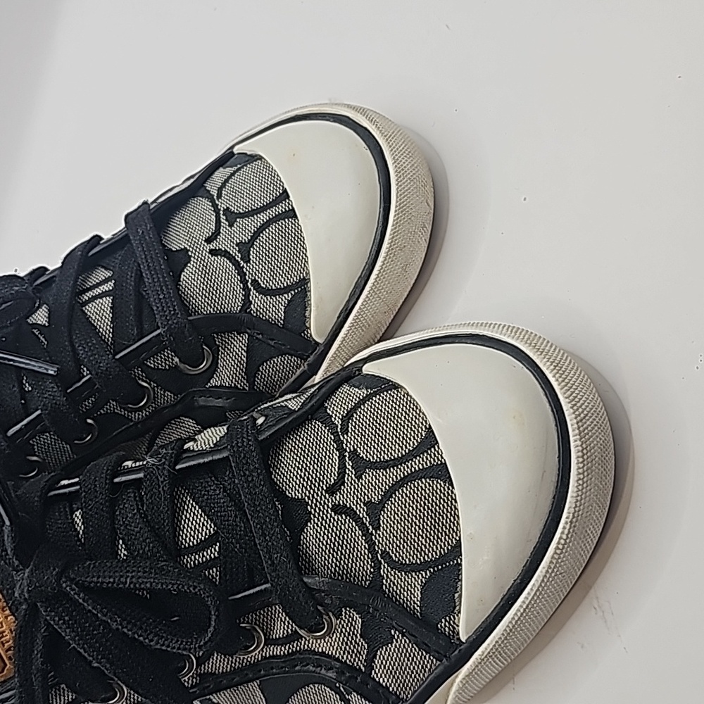 Coach Barrett Sneakers womens Black White size 7.5 - Picture 7 of 9